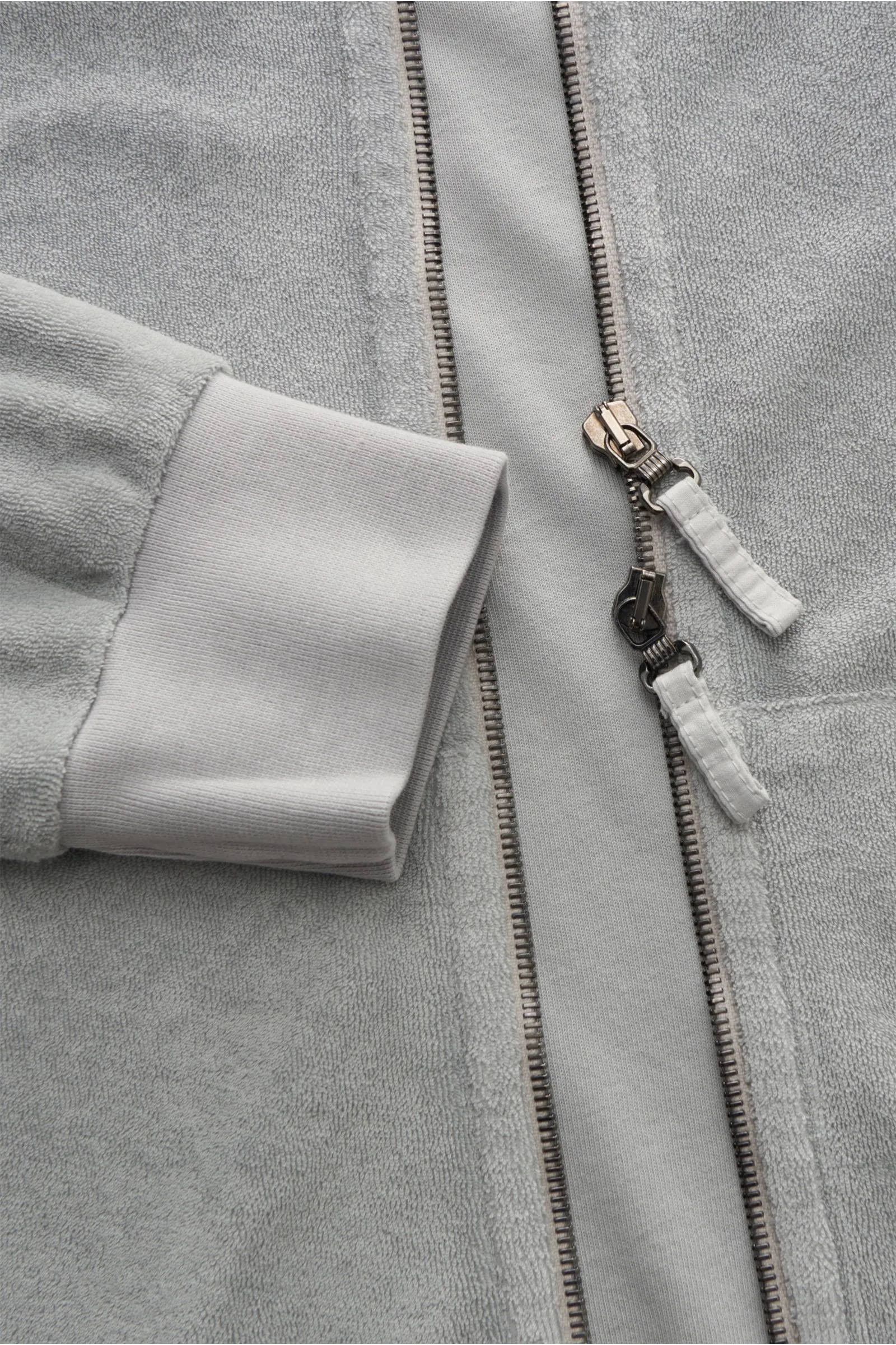 04651/ A TRIP IN A BAG terry sweat jacket 'Terry Zip' light grey