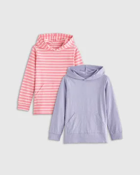 100% Organic Cotton Slub Hooded Tee 2 -Pack - Toddler Girl