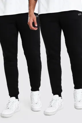 2 Pack Slim Fit Original MAN Joggers | boohooMAN UK