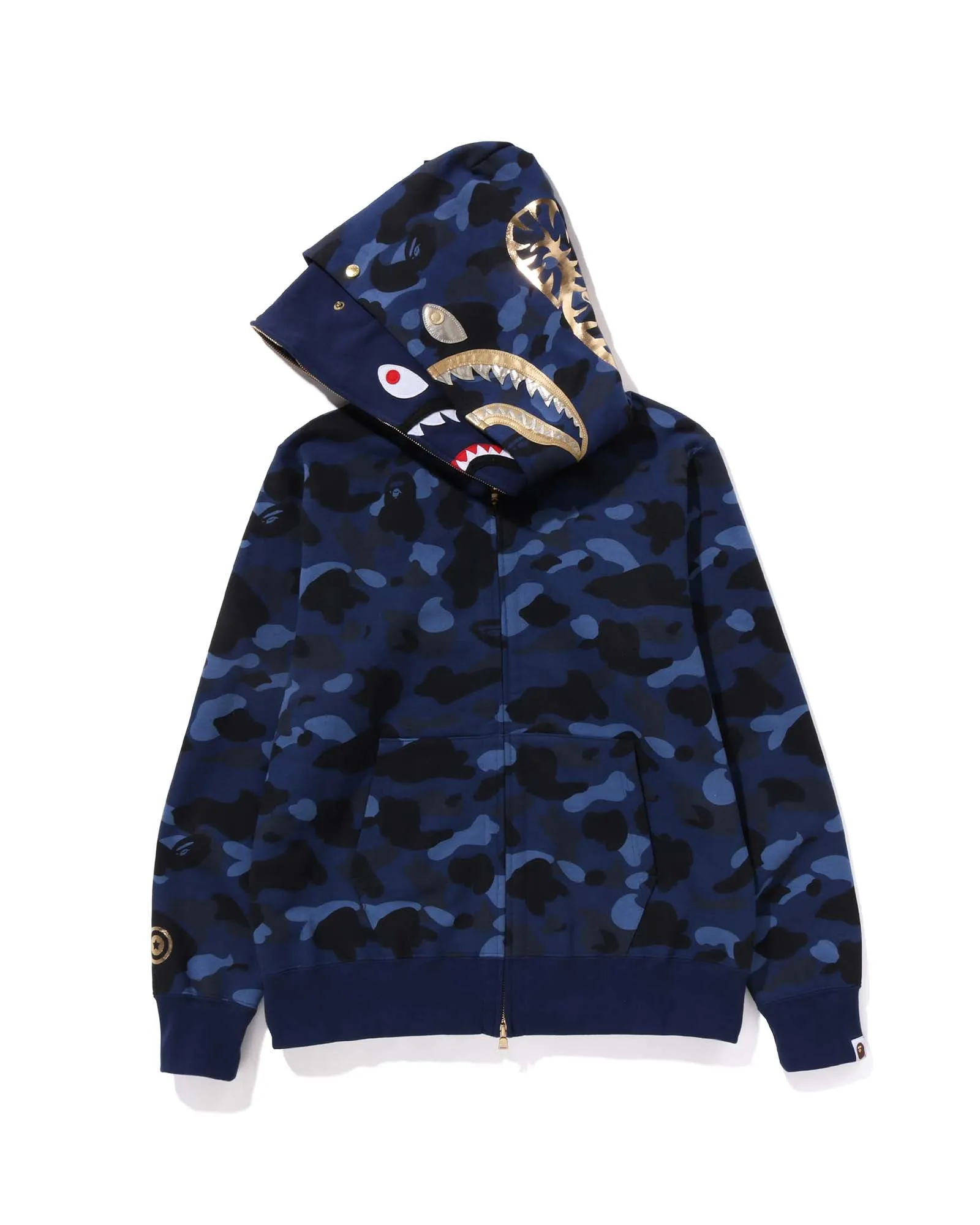 A Bathing Ape COLOR CAMO DOUBLE SHARK FULL ZIP HOODIE