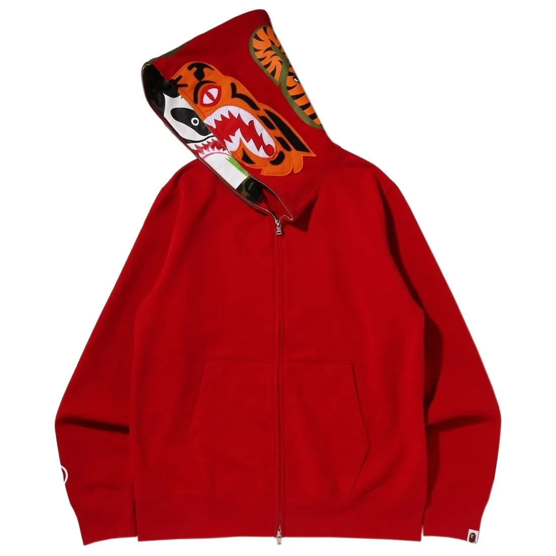 A Bathing Ape Men Crazy Face Full Zip Hoodie (red)