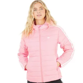 adidas Originals Womens Lightweight Padded Hooded Jacket Bliss Pink