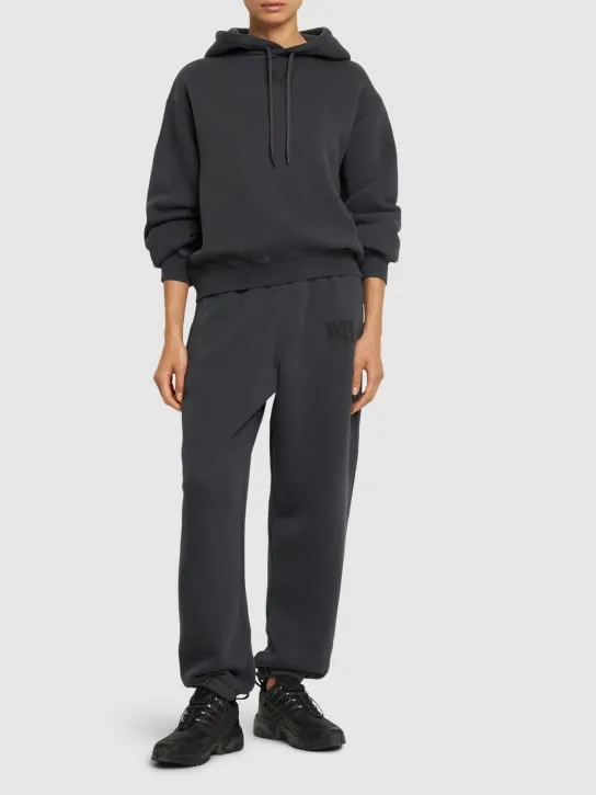 Alexander Wang   Essential terry cotton hoodie w/ logo 