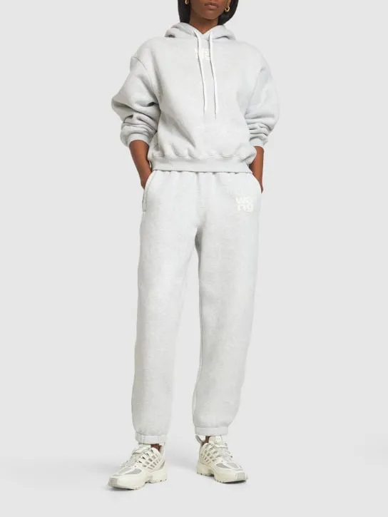 Alexander Wang   Essential terry cotton hoodie w/ logo 