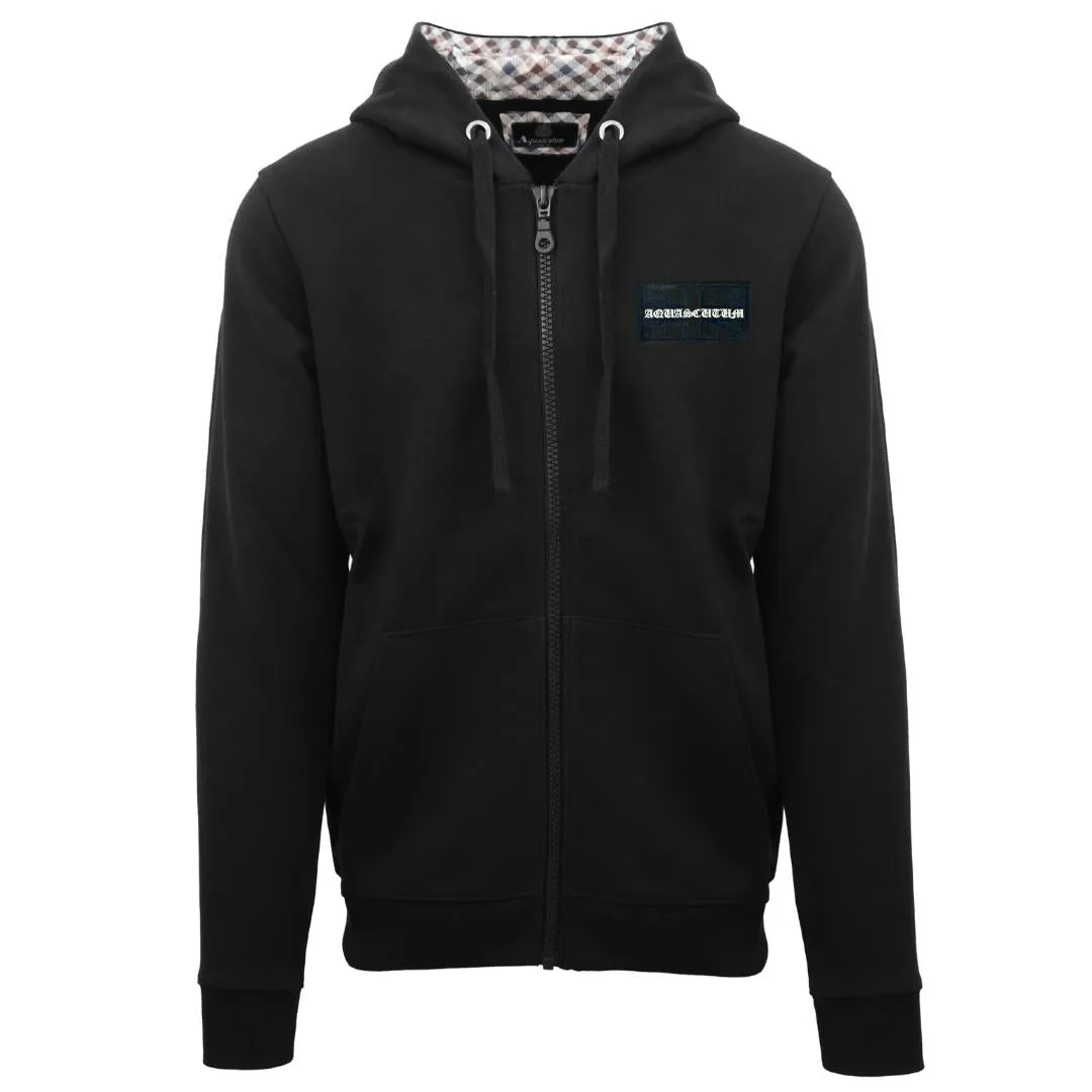 Aquascutum Box Gothic Logo Black Zip-Up Hoodie