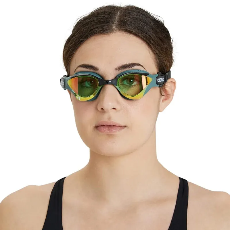 Arena - Cobra Tri Swipe Mirror Triathlon Goggles - Copper/Army