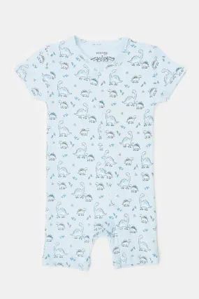 Baby Blue Printed Romper