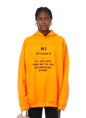 BALENCIAGA  Hi My Name Is cotton-blend hoodie - Orange