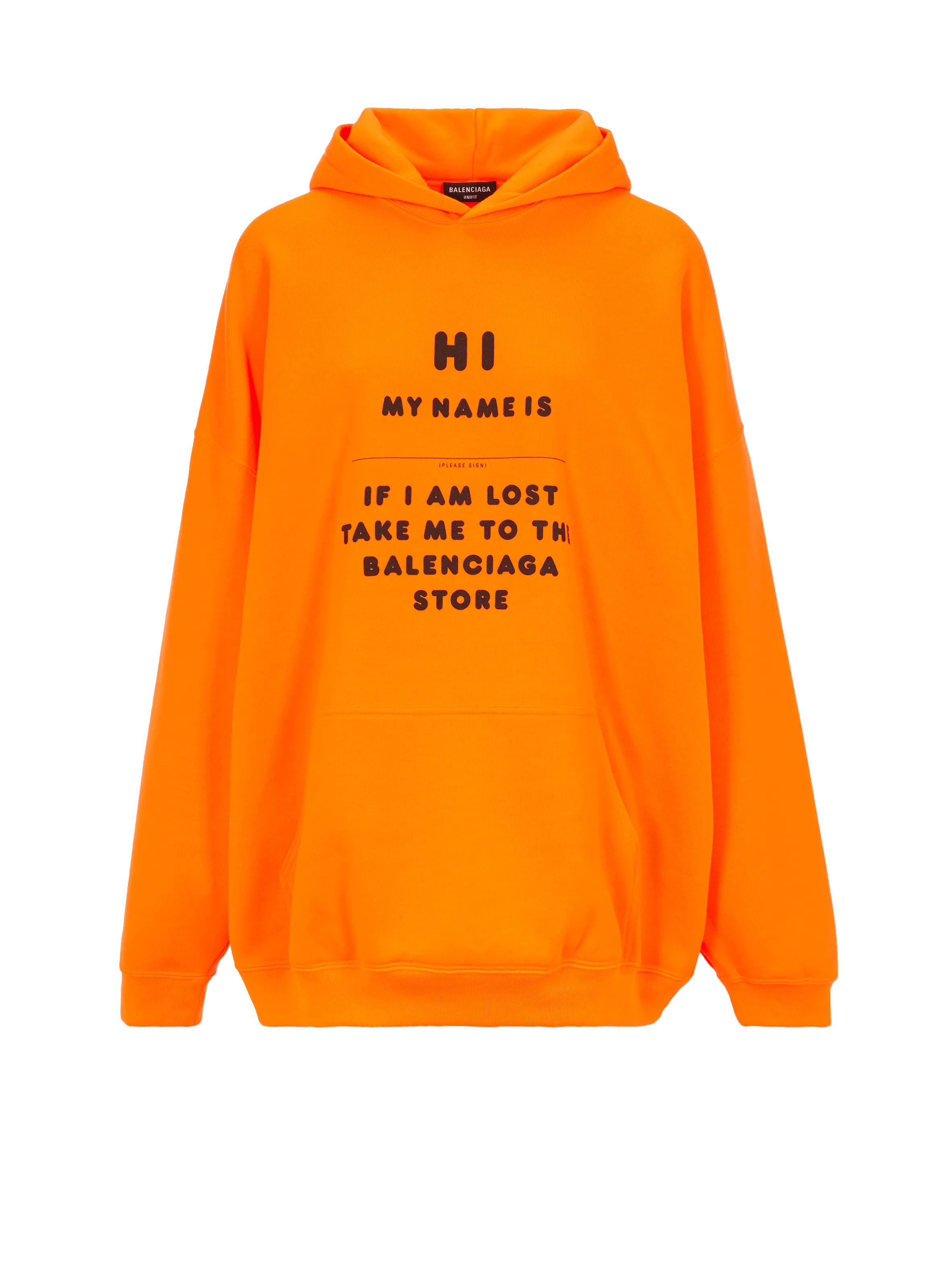 BALENCIAGA  Hi My Name Is cotton-blend hoodie - Orange