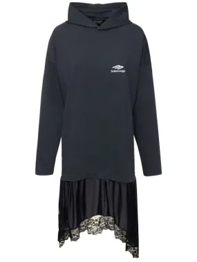 Balenciaga   Hooded hybrid cotton dress 