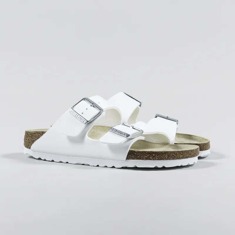 Birkenstock Womens Arizona Birko-Flor Narrow Fit Sandals White