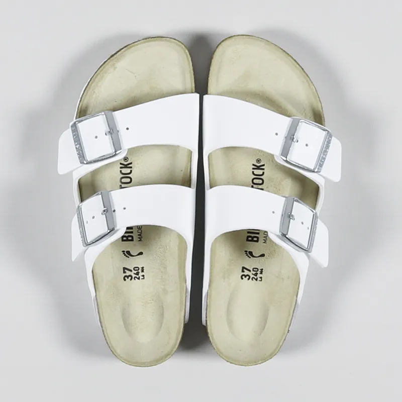 Birkenstock Womens Arizona Birko-Flor Narrow Fit Sandals White