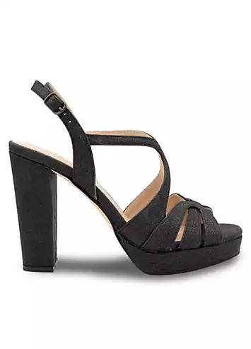 Black Glitter Platform Sandals by Paradox London | Look Again