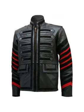 Black Leather Military Jacket For Men’s