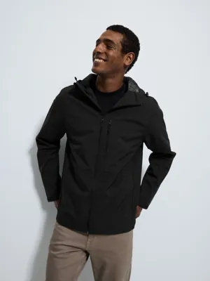 Black Lightweight Zip Through Hooded Jacket | Men | George at ASDA