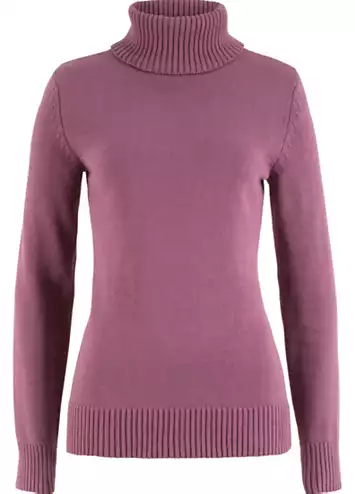 bonprix Cotton Polo Neck Jumper | Grattan