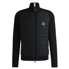 BOSS Black Padded Zip Up Jacket With Logo Badge | Menswear Online