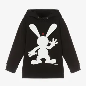 Boys Black Cotton Disney Hooded Top