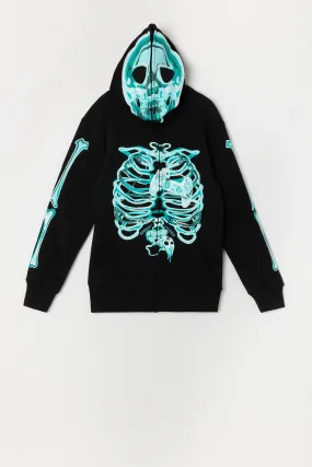 Boys Skeleton Gamer Print Full Zip Hoodie