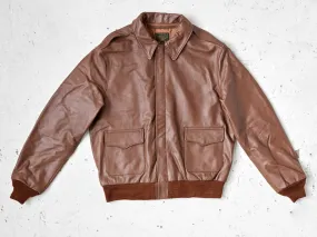 Bronco A-2 Flight Jacket - Russet Horsehide - AVI LEATHER