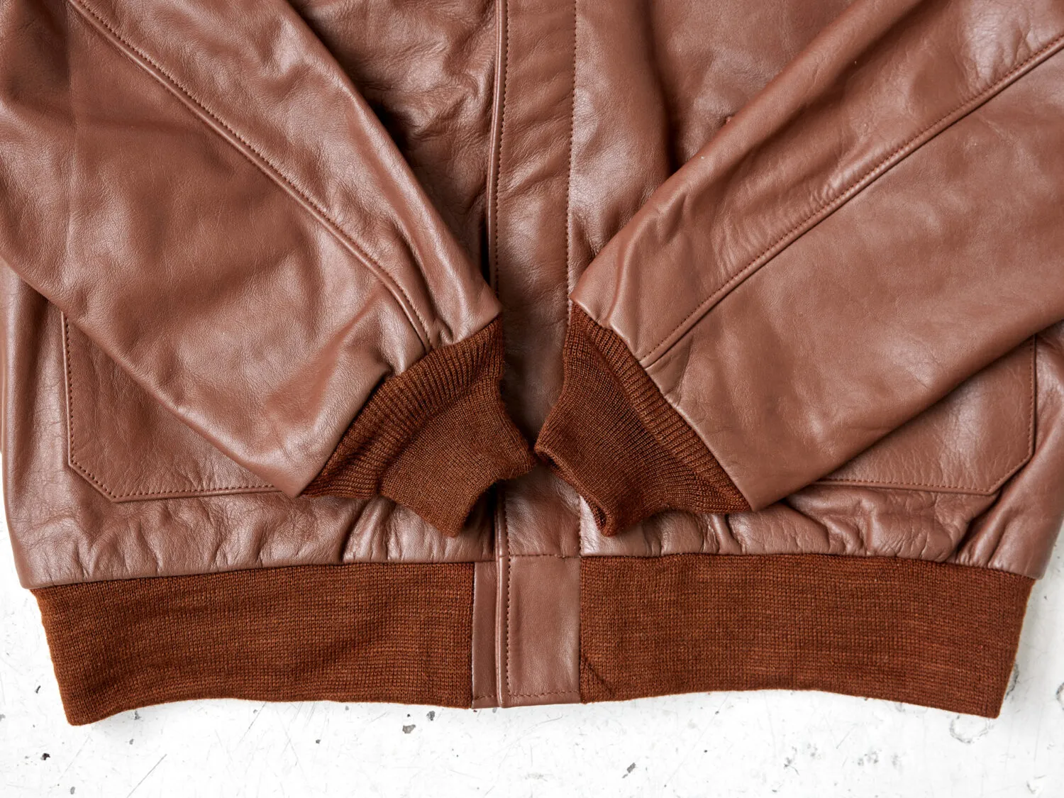 Bronco A-2 Flight Jacket - Russet Horsehide - AVI LEATHER