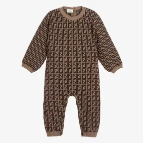 Brown FF Logo Baby Romper