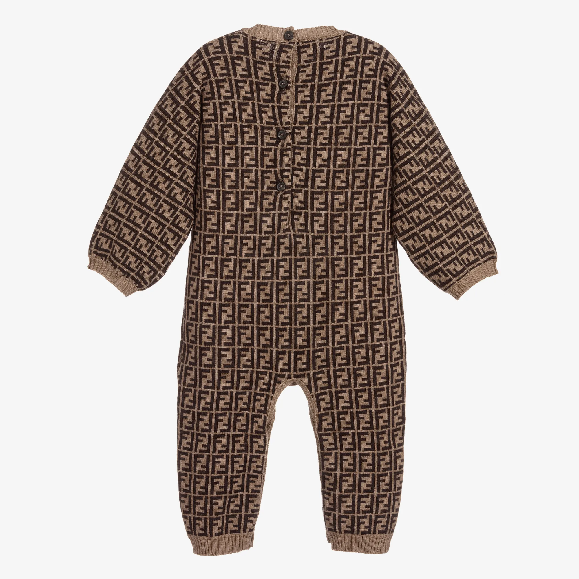 Brown FF Logo Baby Romper