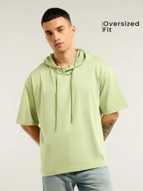 Buy Pista green Hooded Oversized T-Shirt Online in India -Beyoung