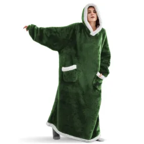 Buy UNISEX Oversized Long Oodie Style Hoodie GREEN Blanket Fleece - Fast UK Delivery | Insight Clothing