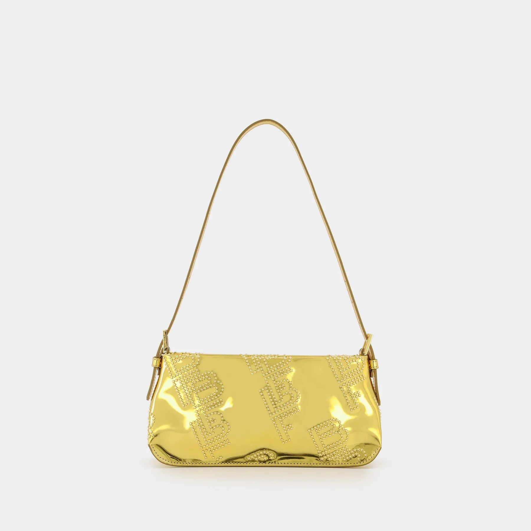 By Far  Dulce Gold Stud Bag in Gold Leather