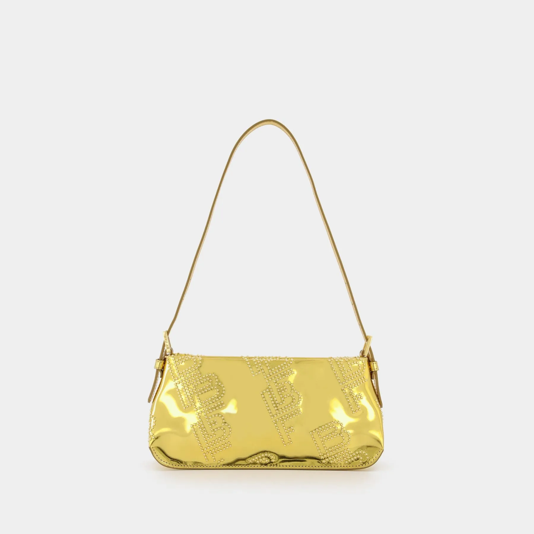 By Far  Dulce Gold Stud Bag in Gold Leather