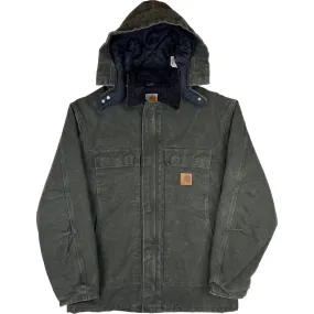 Carhartt Quilted Lined Artic Hooded Workwear Jacket Green C26 MOS