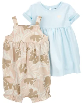 Carters Oshkosh Baby 3-Piece Dress & Romper Set