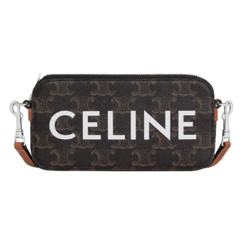     Celine   Arc De Triomphe Logo Monogram Full Print Cowhide Leather Handbag