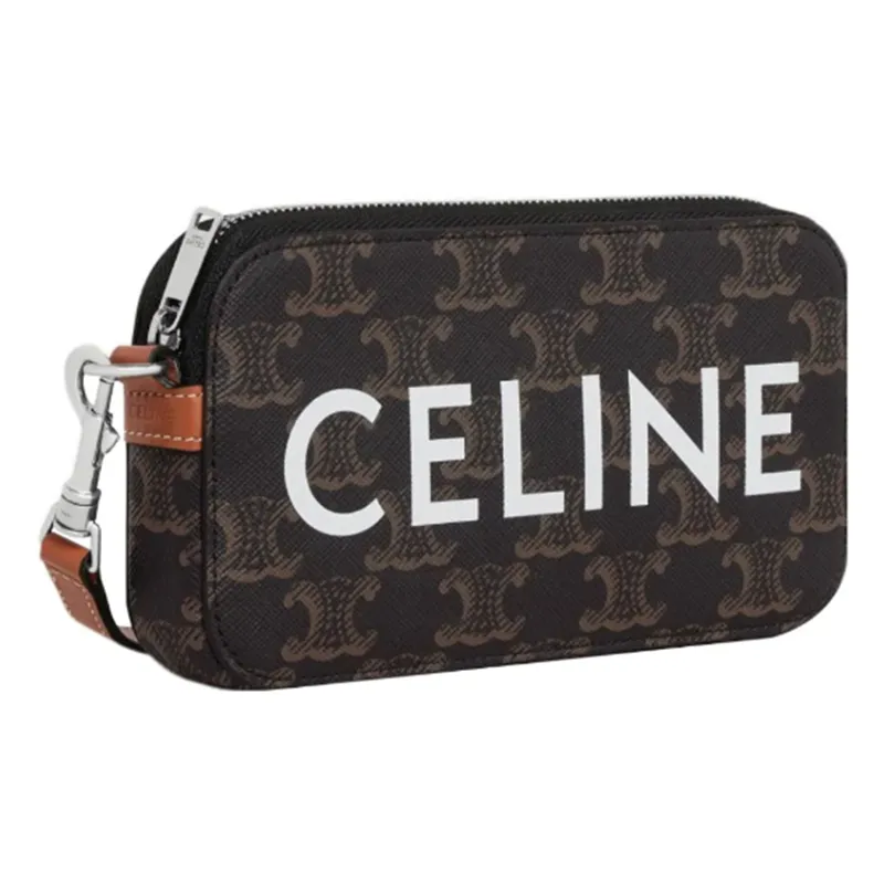     Celine   Arc De Triomphe Logo Monogram Full Print Cowhide Leather Handbag