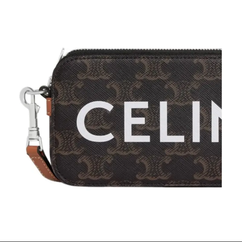     Celine   Arc De Triomphe Logo Monogram Full Print Cowhide Leather Handbag