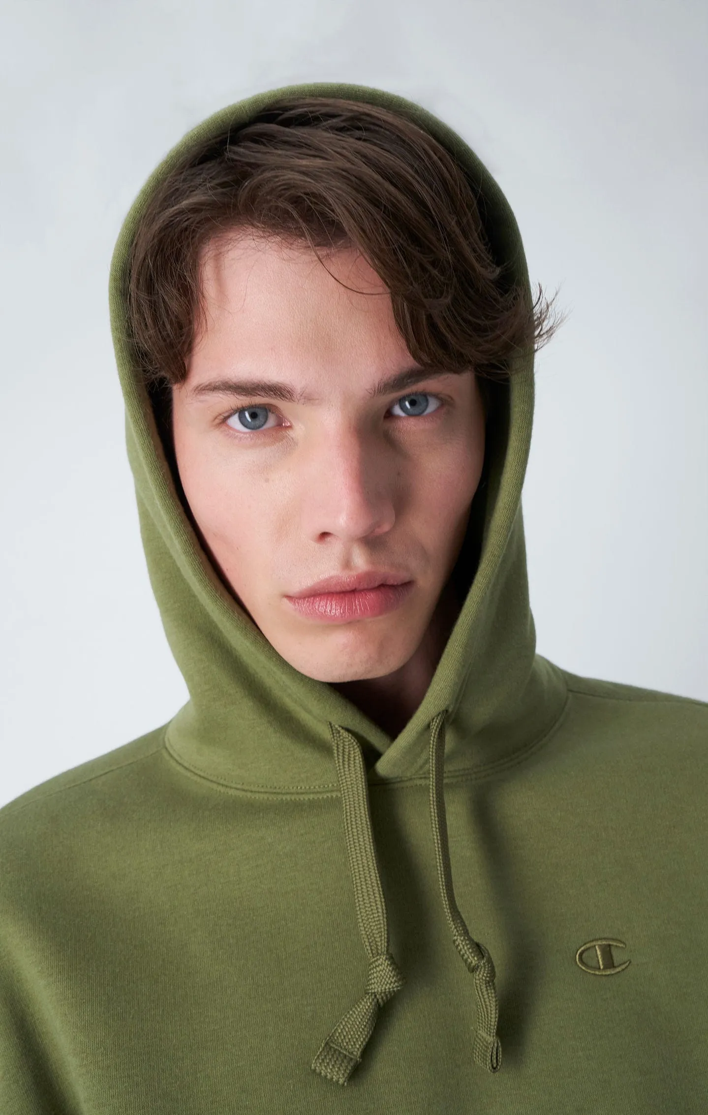 Champion Icons Olive Green Tonal C Logo Fleece Hoodie