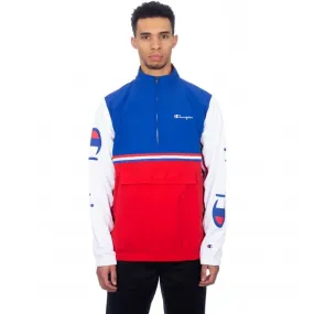 Champion Reverse Weave Half-Zip Pullover Striped Track Jacket (Red)