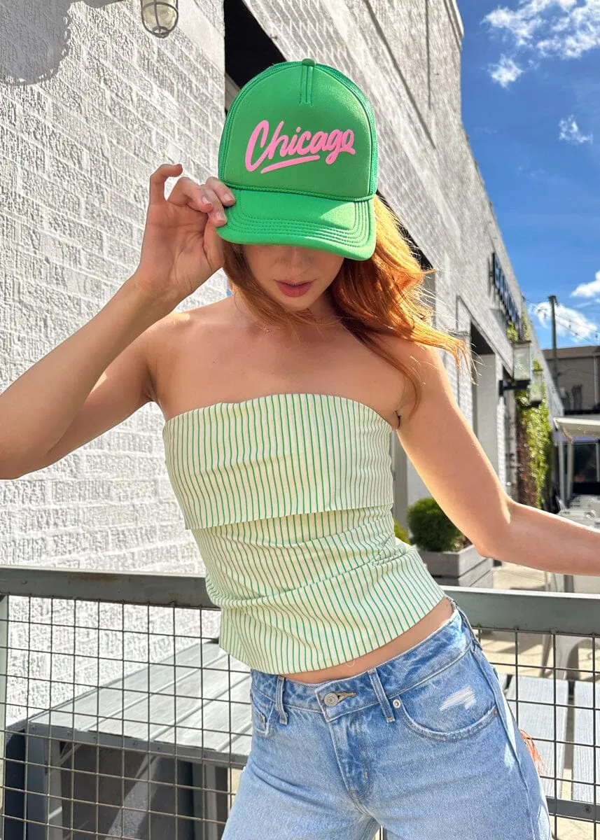 Chicago Script Trucker Hat - Kelly Green