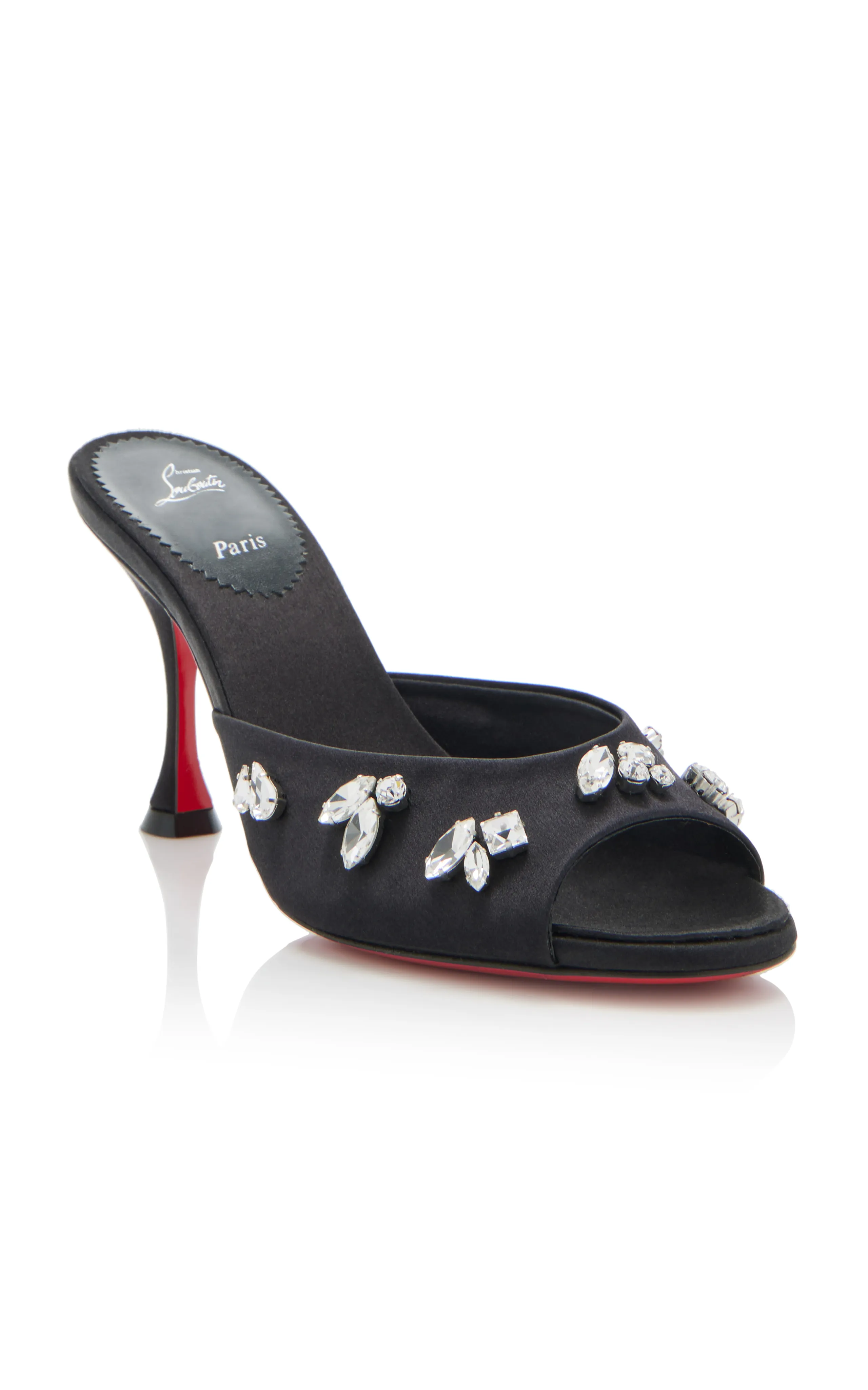 Christian Louboutin Degraqueen 85mm Crystal-Embellished Crepe Satin Sandals