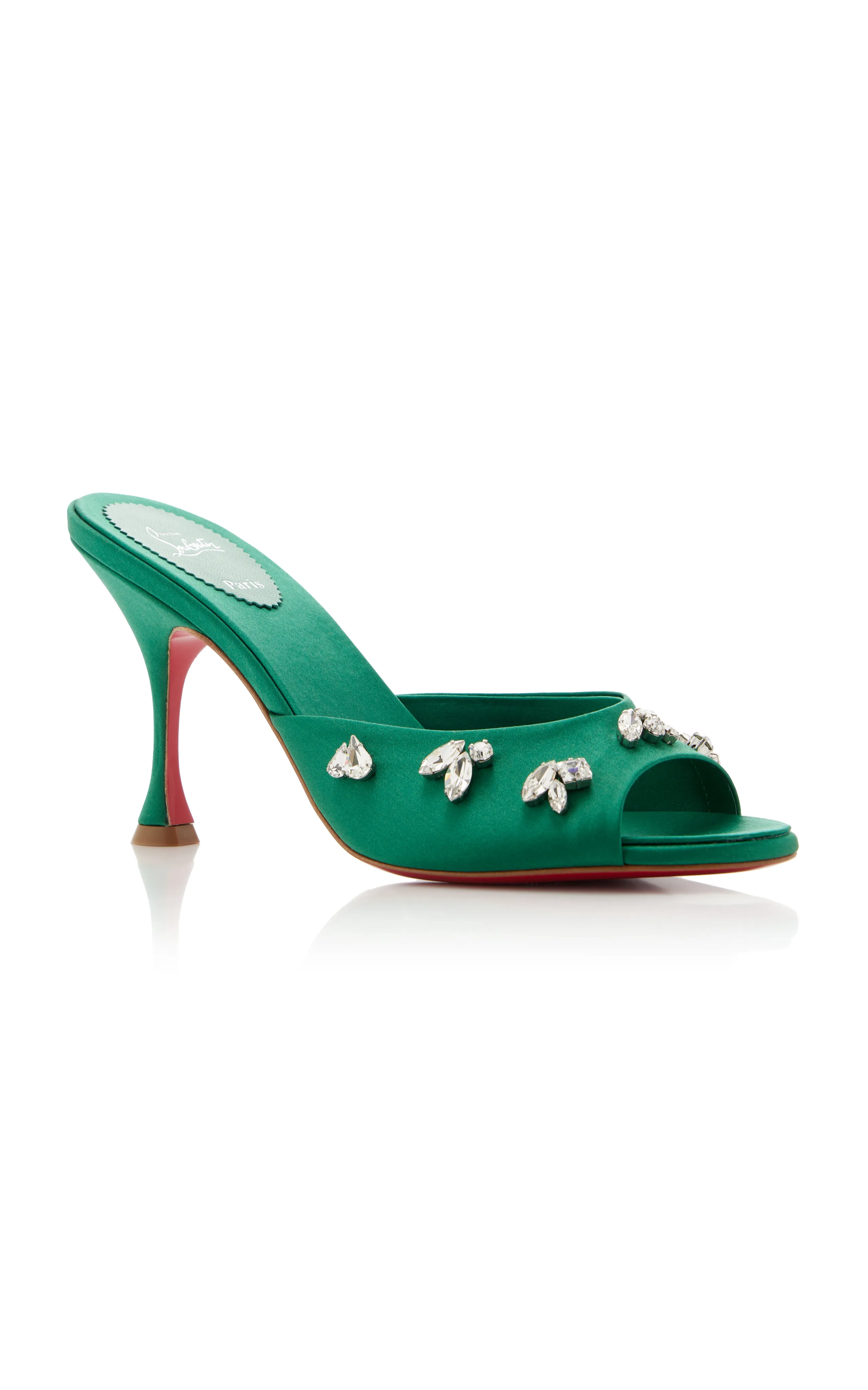 Christian Louboutin Degraqueen 85mm Crystal-Embellished Crepe Satin Sandals