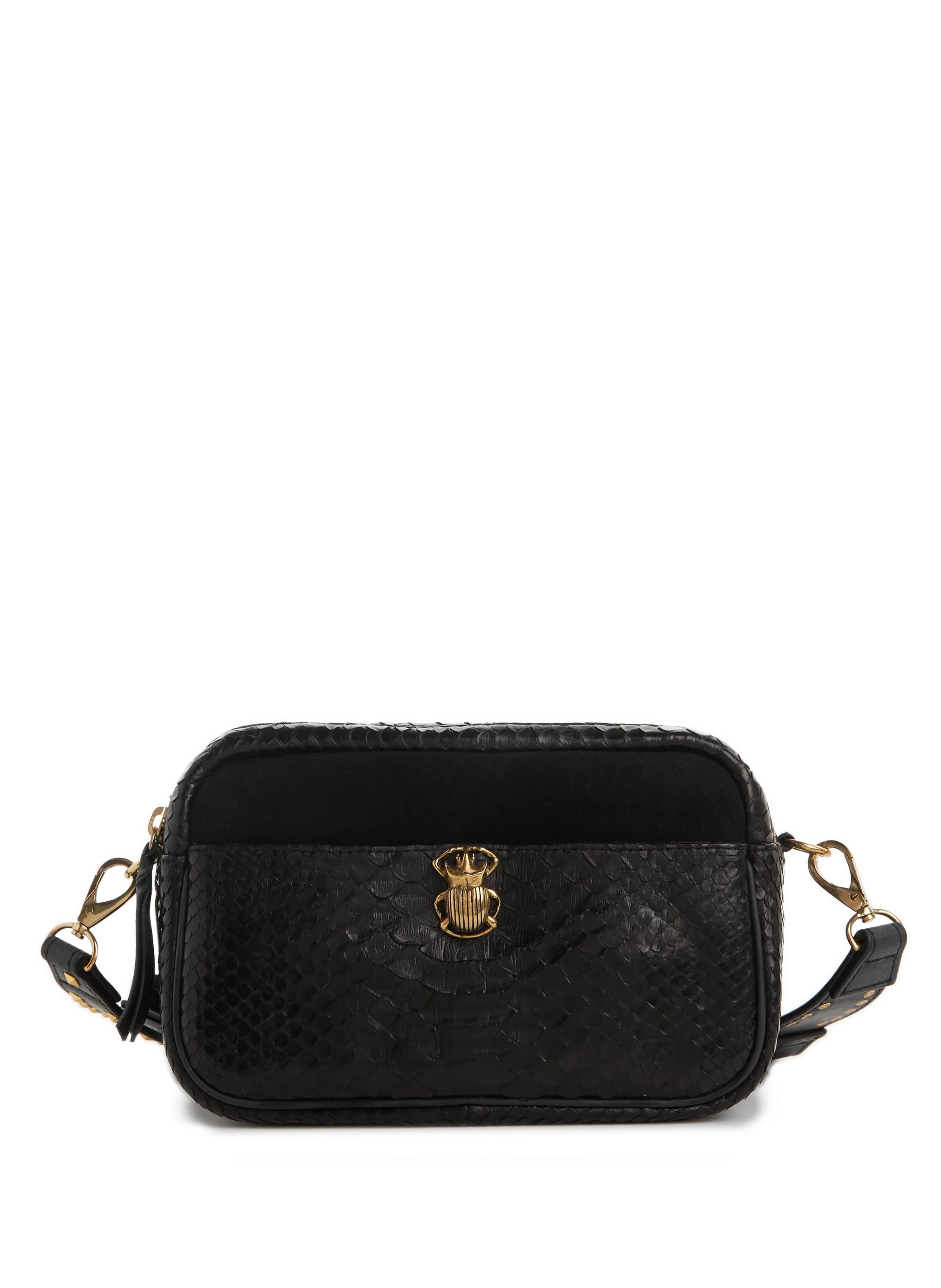 CLARIS VIROT  Lily mixed leather shoulder bag - Black