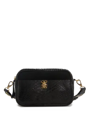 CLARIS VIROT  Lily mixed leather shoulder bag - Black