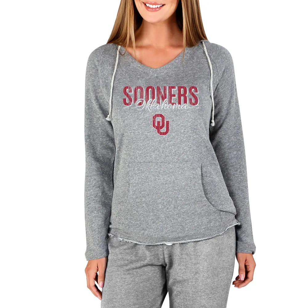 Concepts Sport Women's Oklahoma Sooners Mainstream Grey Terry Pullover Hoodie