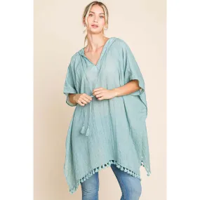 Cotton Bleu by Nu Label Tassel Hem Hooded Cover Up