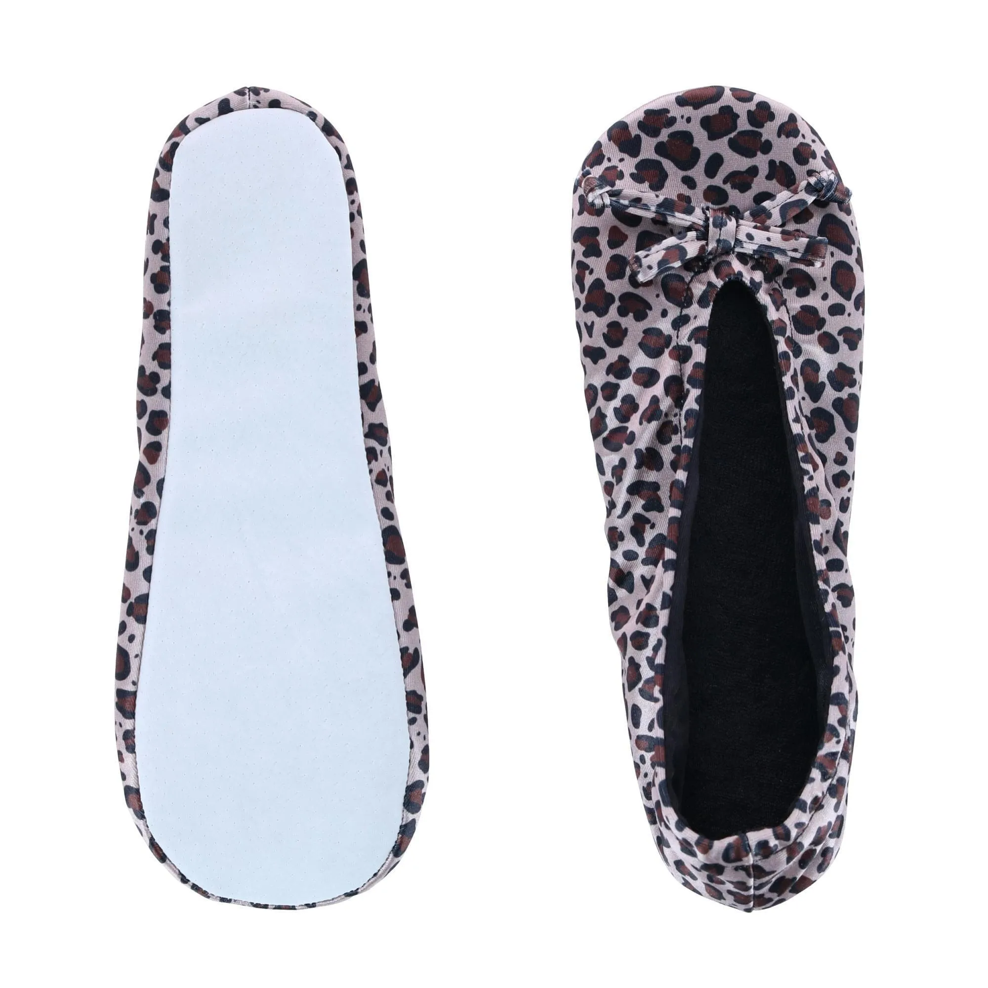 CTM Women's Satin Ballerina Slipper House Shoe (Pack of 2)