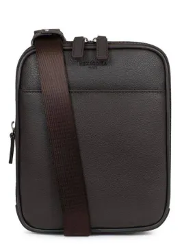 Dark brown grained cowhide leather bag 469380