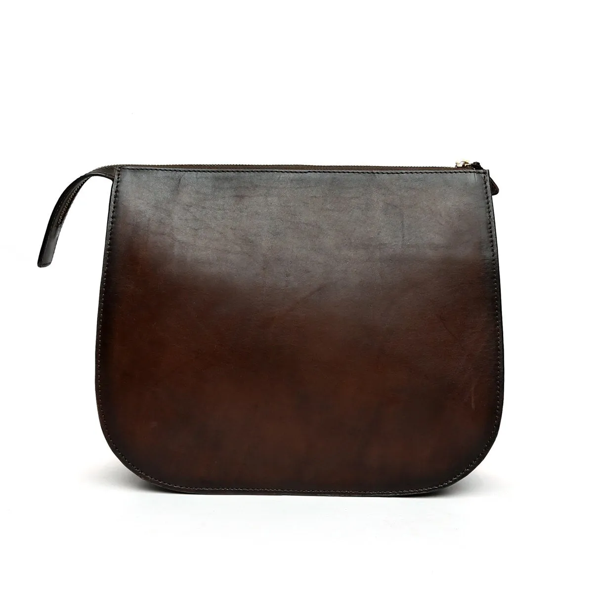 Dark Brown Leather Sleek Look Ladies Sling Bag