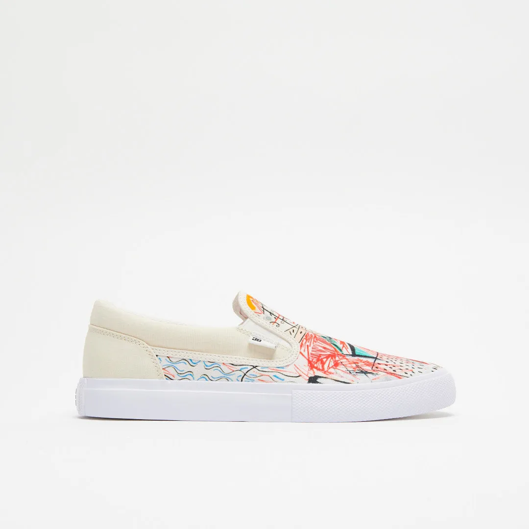 DC Shoes Basquiat x Manual Slip On - White/Graffiti Print