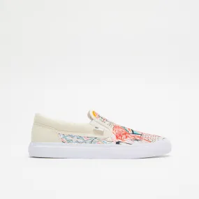 DC Shoes Basquiat x Manual Slip On - White/Graffiti Print